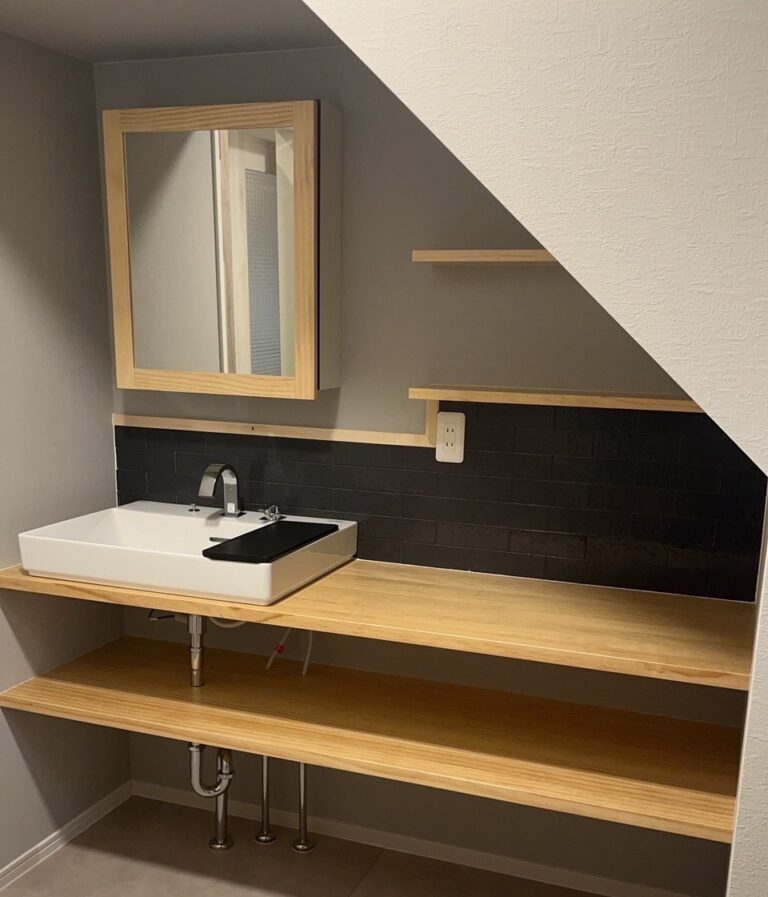 【施工事例】洗面スペース　タイル施工